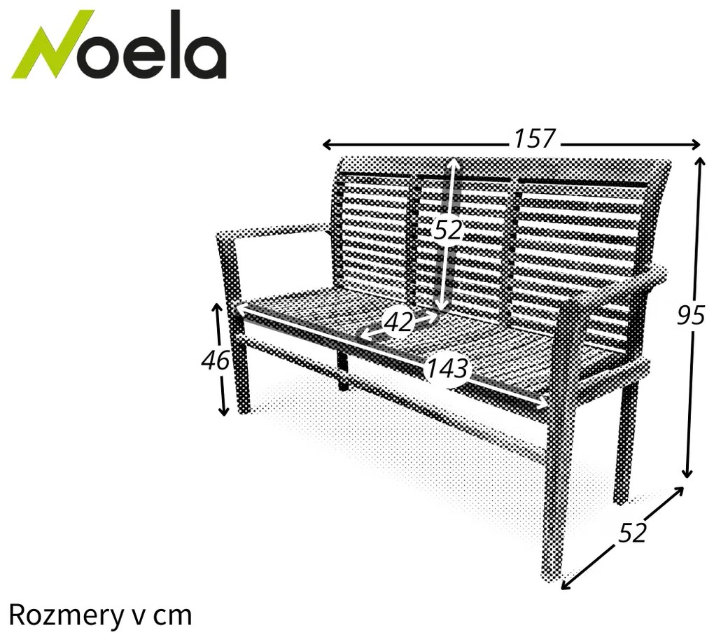Noela Záhradná teaková stohovateľná lavica Stucking 150 cm