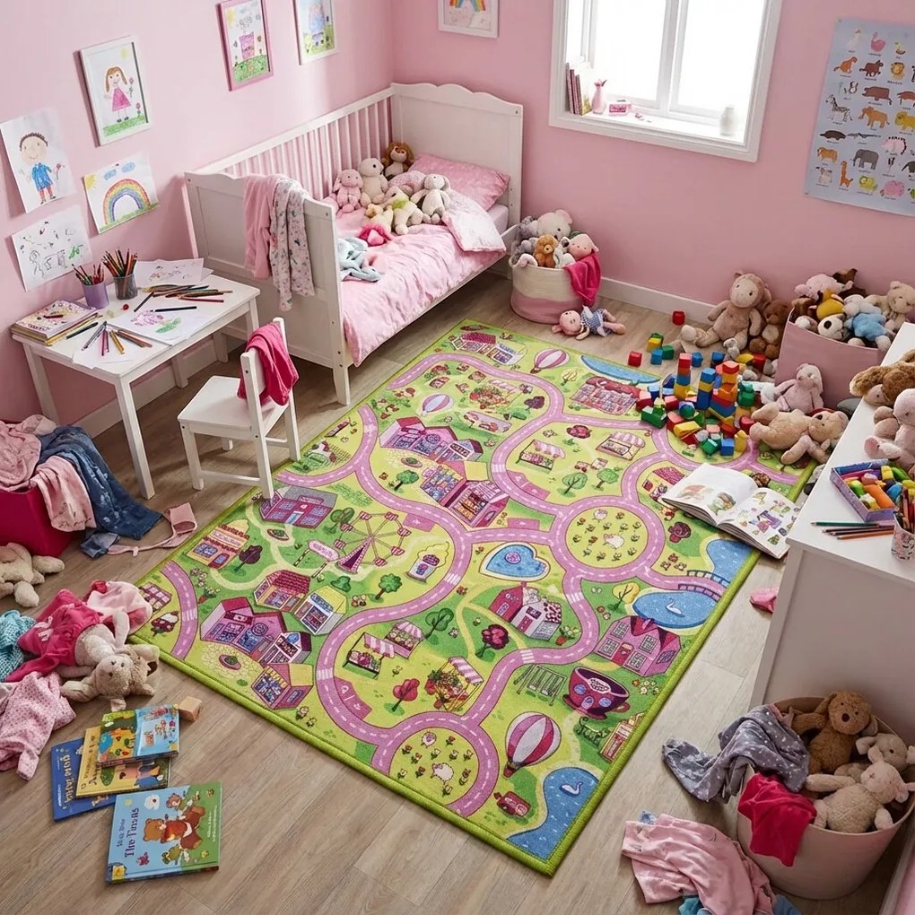Associated Weavers, Detský kusový koberec cesty Sweet Town, 140x200, viacfarebná, detská izba