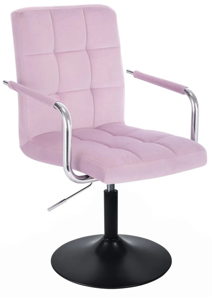 LuxuryForm DESIGN Stolička VERONA VELUR na čiernom tanieri - levanduľa