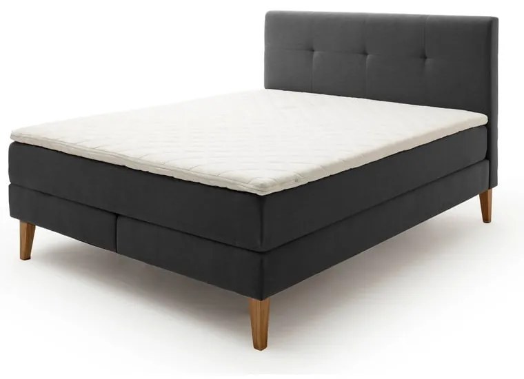 Antracitová boxspring posteľ 180x200 cm Stockholm – Meise Möbel