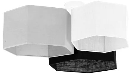 Duolla - Prisadený luster ROLLER TRIO HEX 3xE27/15W/230V čierna/šedá/biela