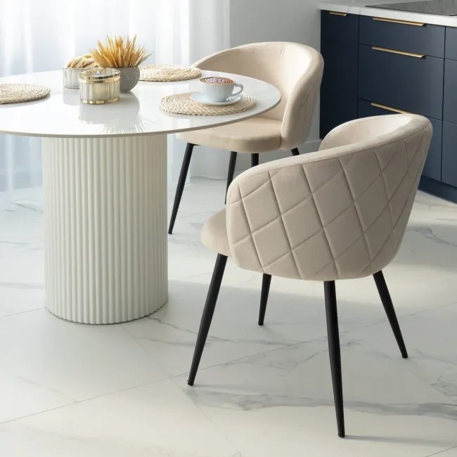 Jedálenská stolička HAMPTON zamatová, béžová