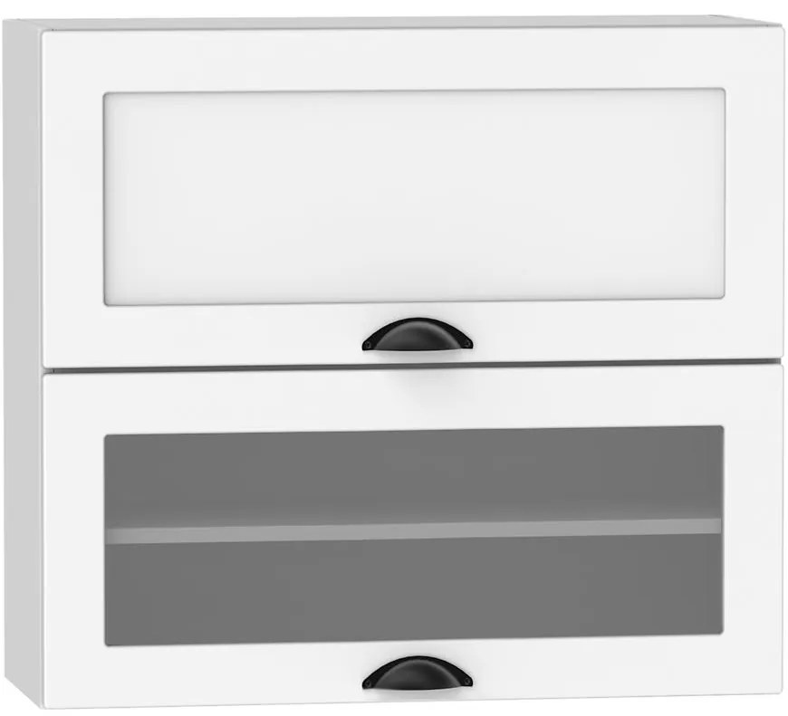 Kuchynská skrinka Adele W80grf/2 Sd Biely hrášok/Biely