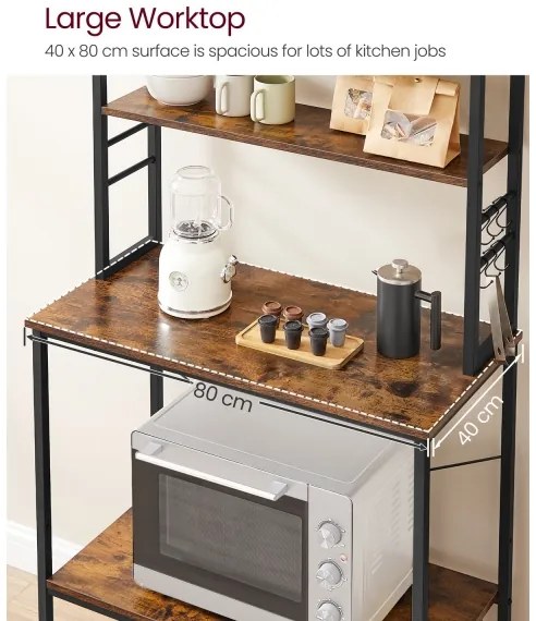 Policový regál do kuchyne MARGE hnedá/čierna