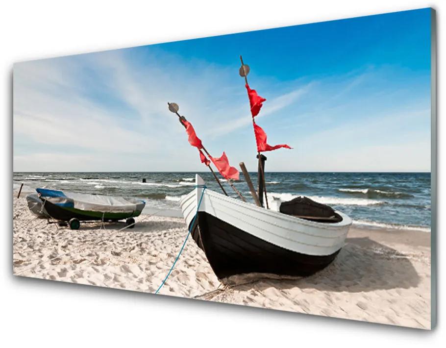 Obraz plexi Loďka pláž príroda 120x60 cm