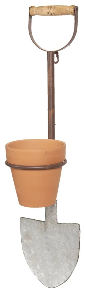 Kvetináč s držiakom v tvare rýle - 17 * 17 * 63 cm