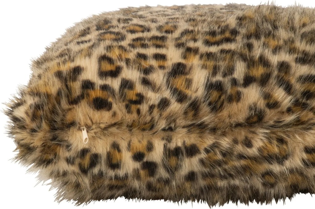 Vankúš s leopardím vzorom v hrdzavohnedej a béžovej farbe – 45*45*14 cm