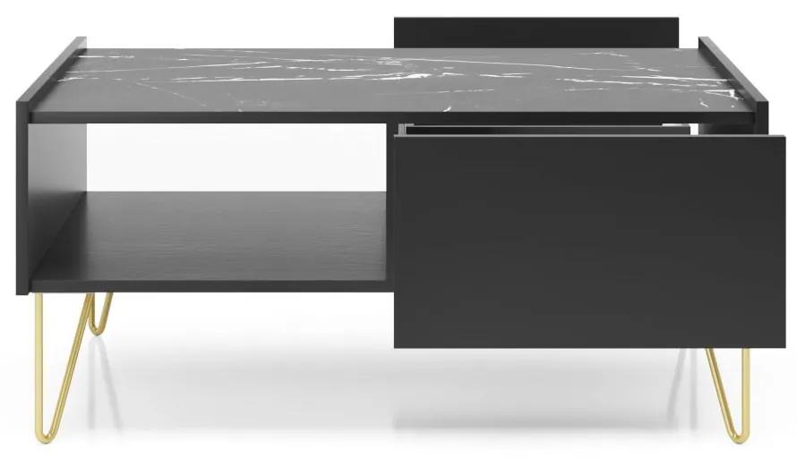 Piaski Konferenčný stolík HARMONY L97 | čierny grafit/marmur black royal