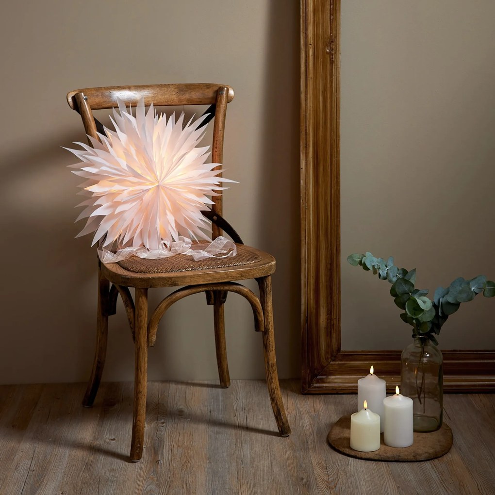 STAR TRADING Závesná svietiaca hviezda Dis White 45 cm