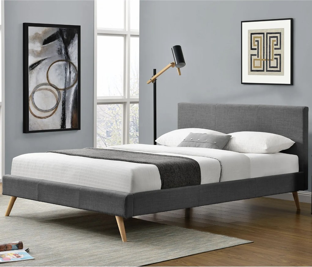Eshopist Čalúnená posteľ ,,Toledo" 140 x 200 cm - tmavošedá
