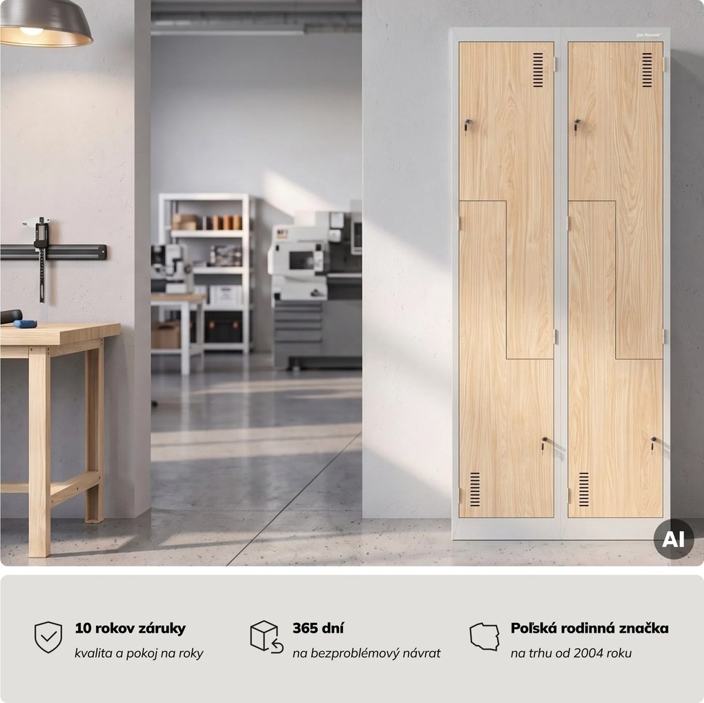 Šatníková skriňa typu L sivá, dub sonoma, 800x1850x450 mm: JULIA Eco Design