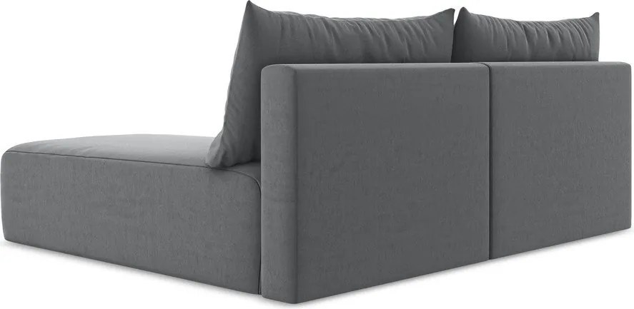 Sivá zamatová rozkladacia/s úložným priestorom rohová pohovka (pravý roh/s leňoškou) Kalena – Makamii