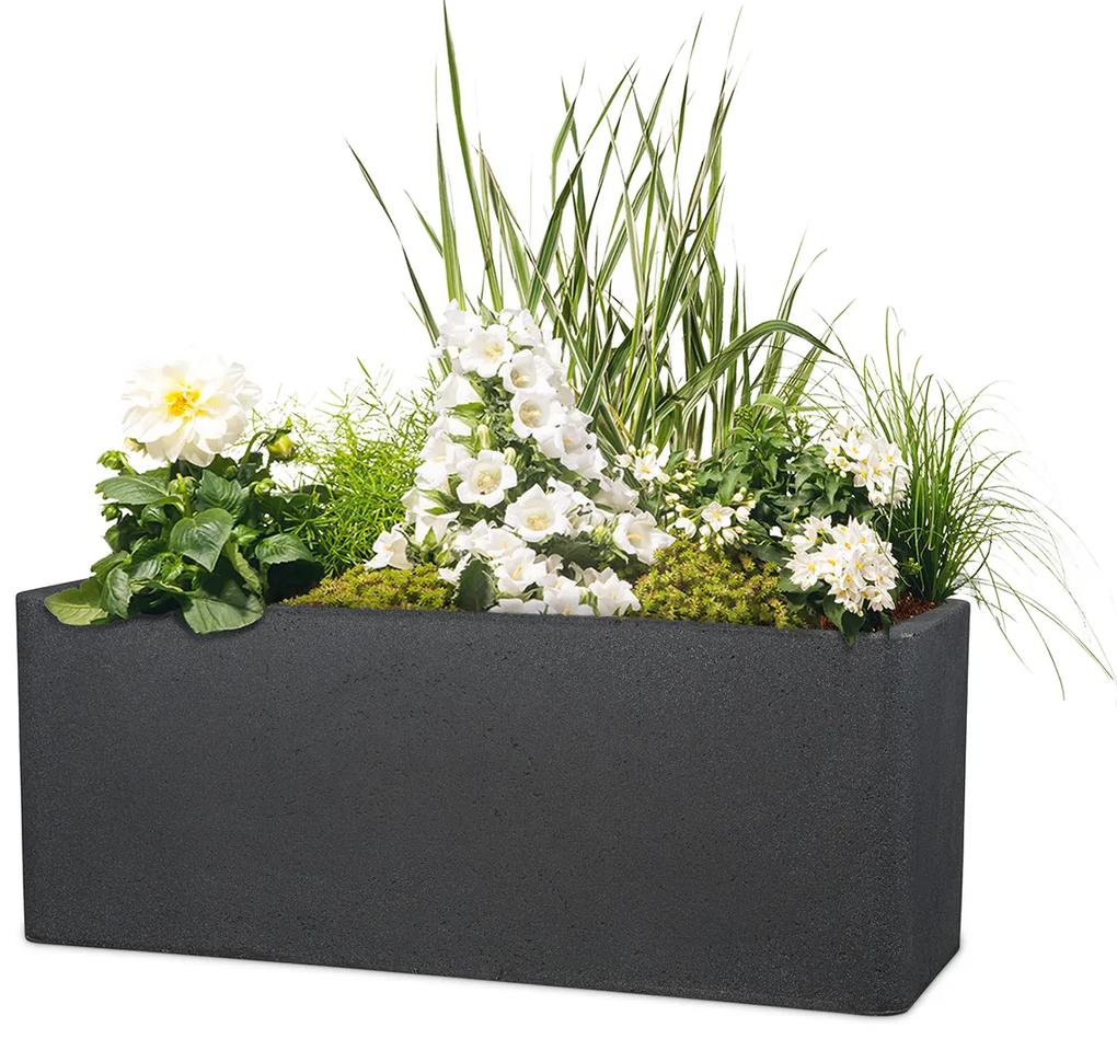 Scheurich Dlhý kvetináč Cube Box (60 cm, žula/čierna)  (100349940)