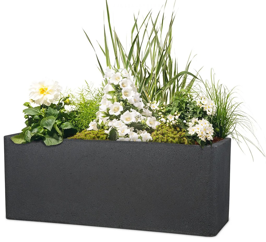 Scheurich Dlhý kvetináč Cube Box (žula/čierna, 60 cm)  (100349940)