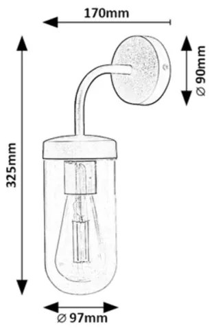 Rabalux 3309 - Kúpeľňové nástenné svietidlo YAGO 1xE27/60W/230V chróm