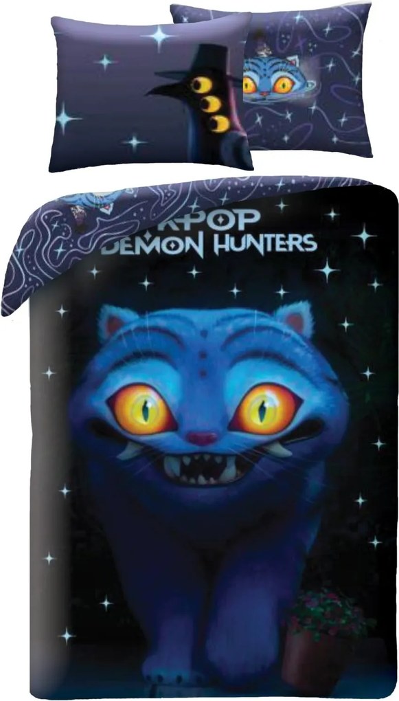 Obliečky z mikrovlákna KPop Demon Hunters – motív Derpy Tiger - 70x90 cm + 140x200 cm