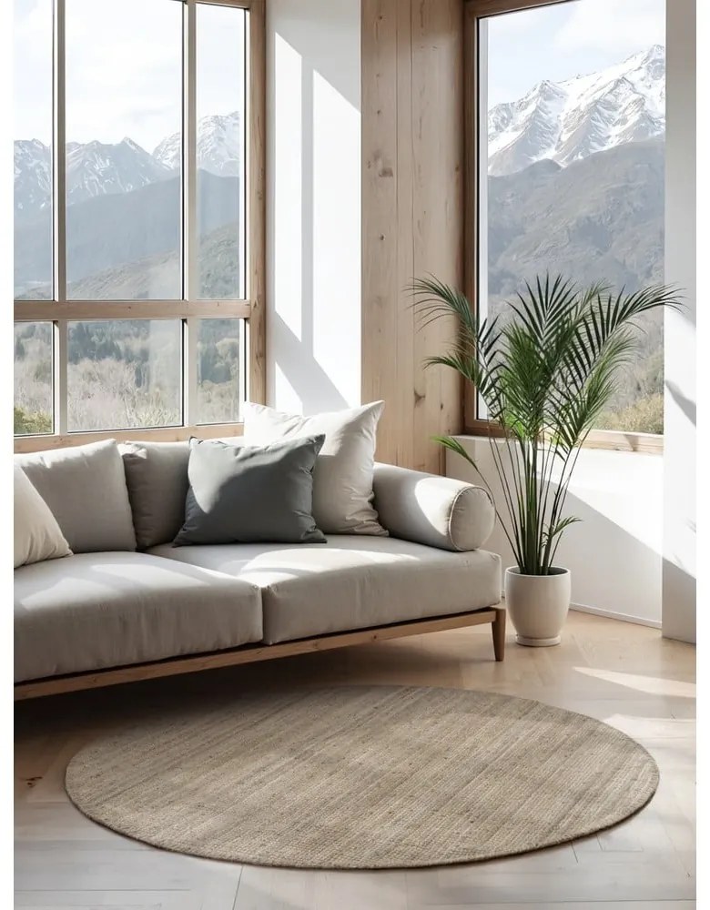 Jutový okrúhly koberec taupe ø 200 cm Bouclé Jaipur – Hanse Home
