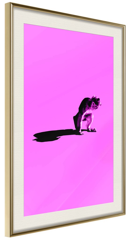 Artgeist Plagát - Little Monkey [Poster] Veľkosť: 20x30, Verzia: Zlatý rám s passe-partout