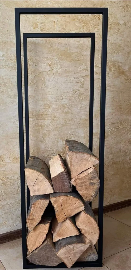 Regnis LOFT XXL, stojan na palivové drevo 40x30x120 cm, čierna matná, REGNIS/LOFTXXL/BLACK