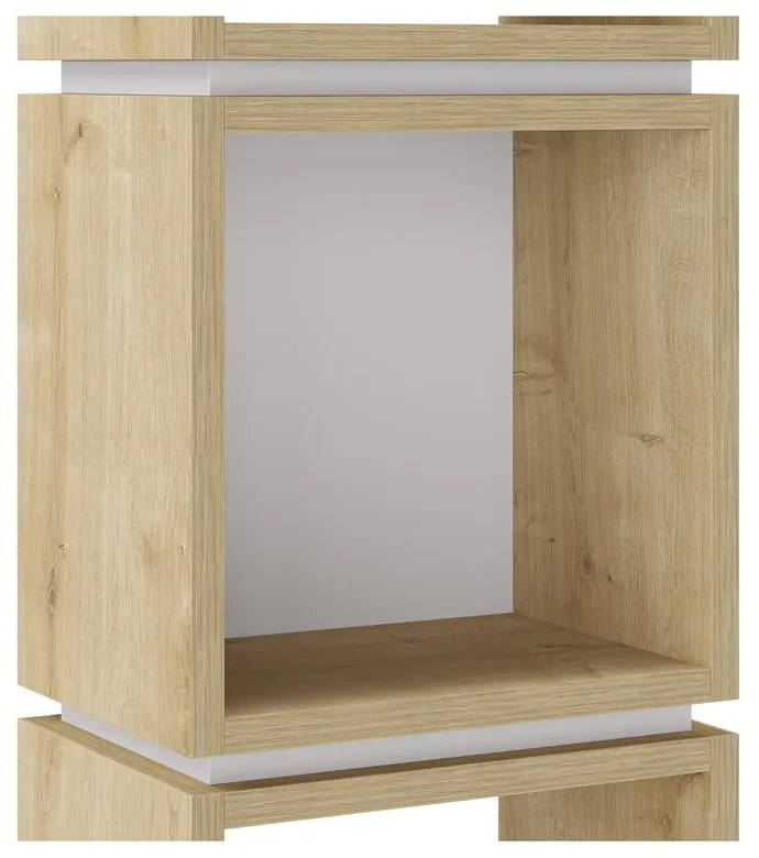 Knižnica v dekore duba v bielo-prírodnej farbe 32x167 cm Lofty – Marckeric