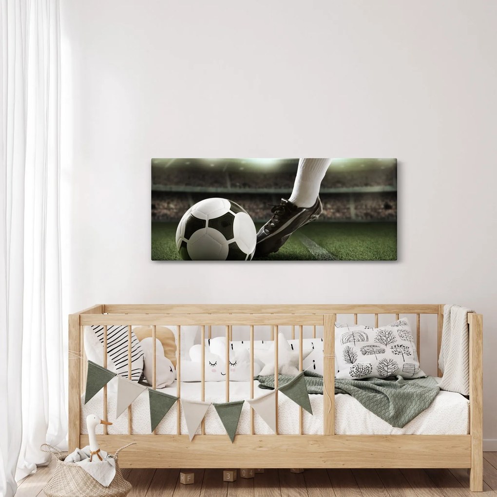 Obraz - Futbalová lopta (120x50 cm)