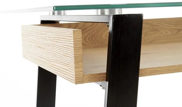 PISACÍ STÔL MARK ZLATÝ DUB / ČIERNY / SKLO 120 cm