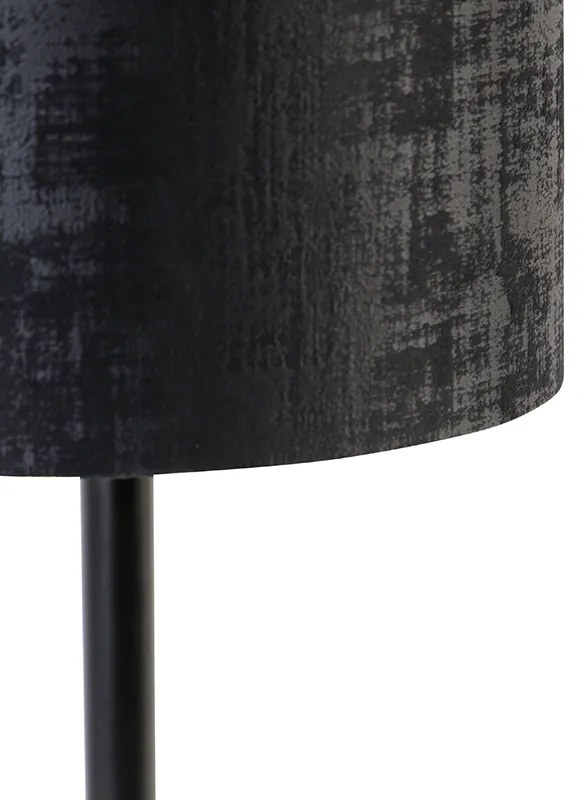 Moderná stolná lampa čierna s tienidlom čiernym 25 cm - Simplo