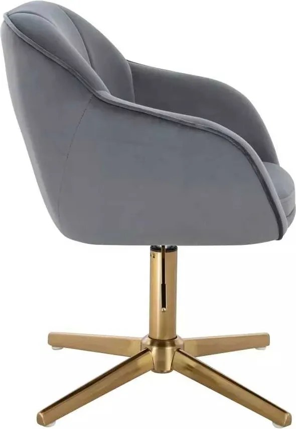 LuxuryForm DESIGN Stolička AVOLA VELUR na zlatom kríži - tmavo šedá