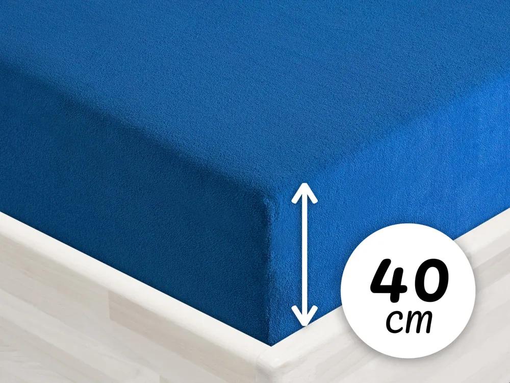 Froté napínacie prestieradlo na extra vysoký matrac FR-016 Modré 180 x 220 - výška 40 cm