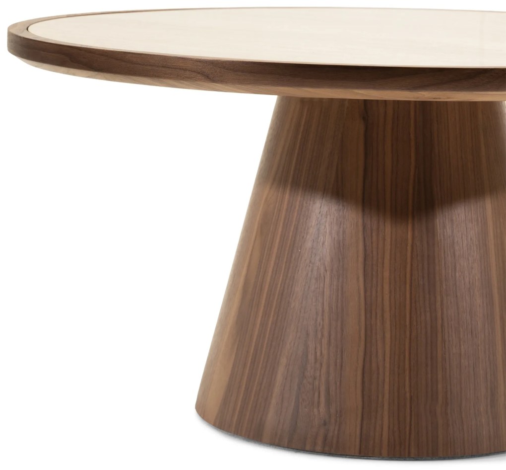Konferenční stolek Kyoto 80 cm travertin/ořech