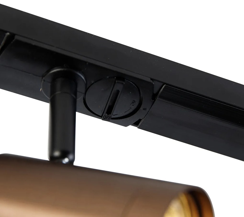 Moderný 1-fázový koľajnicový systém so 4 reflektormi tmavo bronzový - Jeana