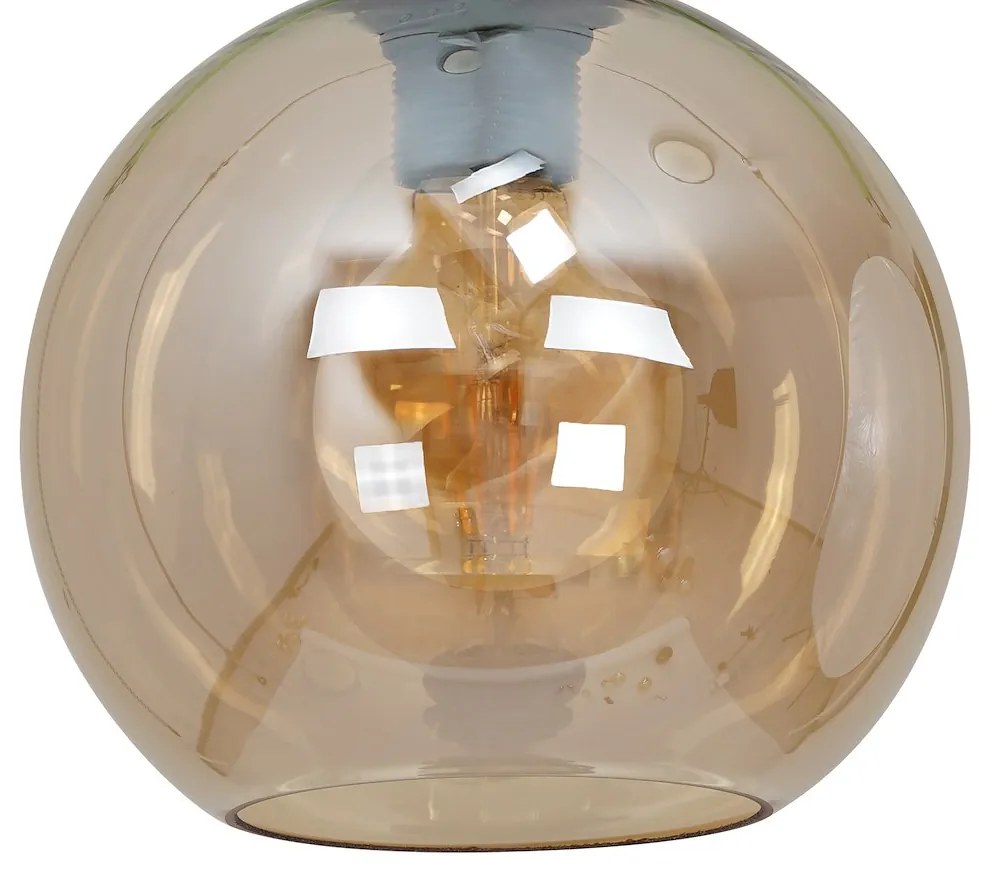 Stropné svietidlo Sofia, 1x jantárové sklenené tienidlo, b