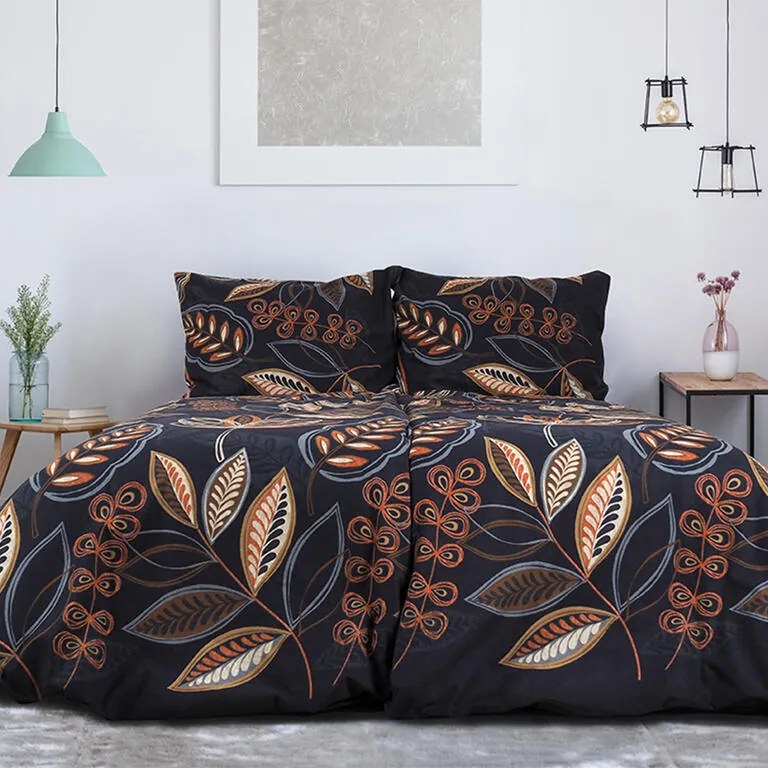 Flanelové posteľné obliečky NOČNÉ LISTY