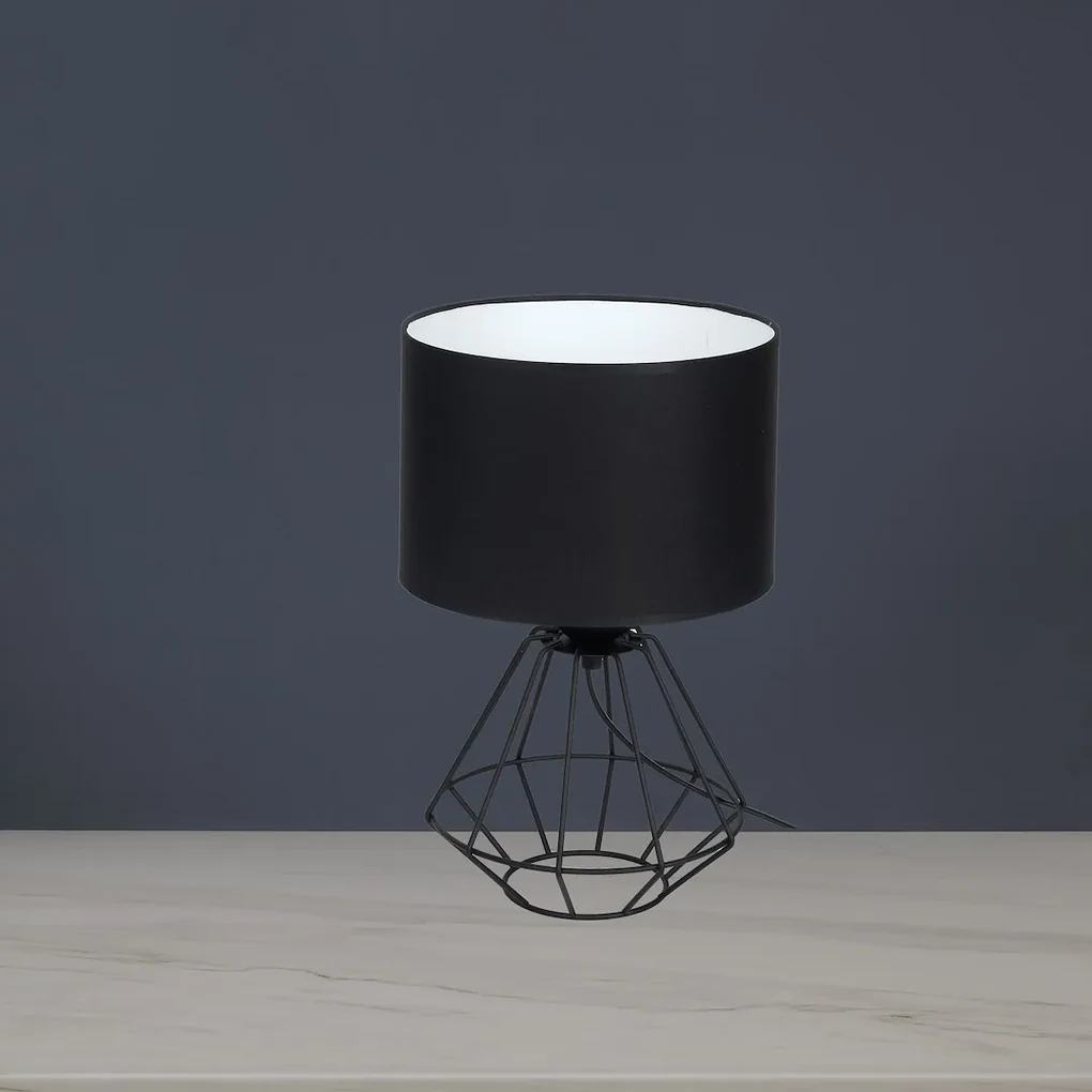 Stolná lampa Colin, 1x čierne textilné tienidlo, b