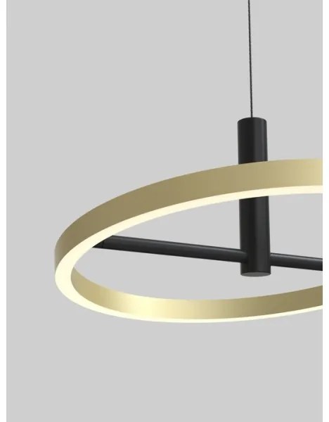 Wofi 6016-104L - LED stmievateľný luster na lanku BREST LED/19W/230V čierna/zlatá