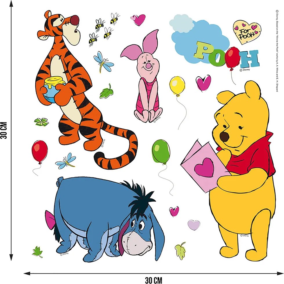 Detská samolepka DISNEY MACKO PÚ 2 30x30 cm