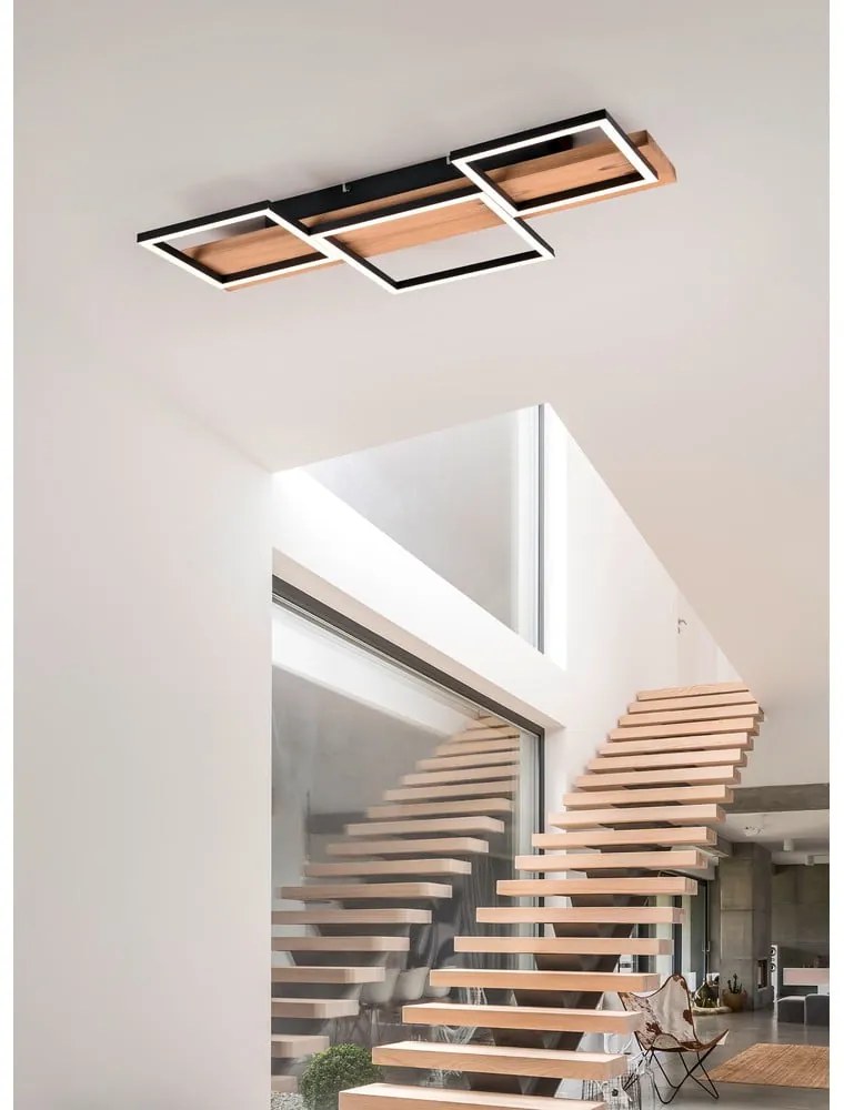 LED stmievateľné stropné svietidlo v čierno-prírodnej farbe 34x65 cm Harper – Trio