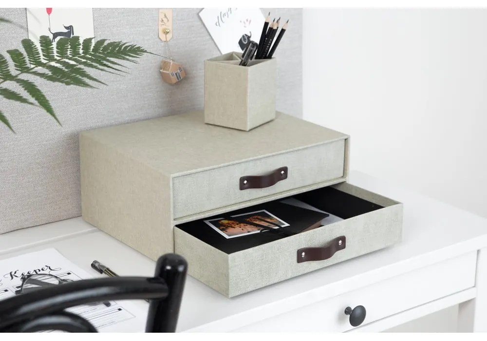 Béžový zásuvkový box s 2 zásuvkami Bigso Box of Sweden Birger