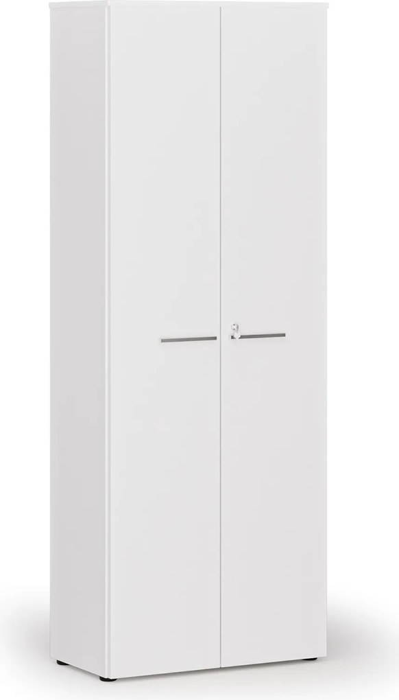 Kancelárska skriňa s dverami PRIMO WHITE, 800 x 420 x 2128 mm, biela