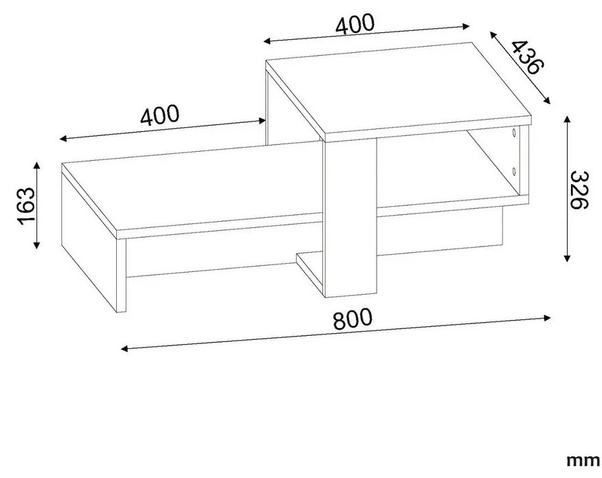 Konferenčný stolík Chain White and Walnut