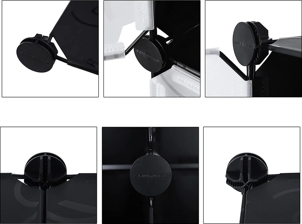 Šatníková skriňa s 2 tyčami, modulárna kombinovaná skriňa, čierna