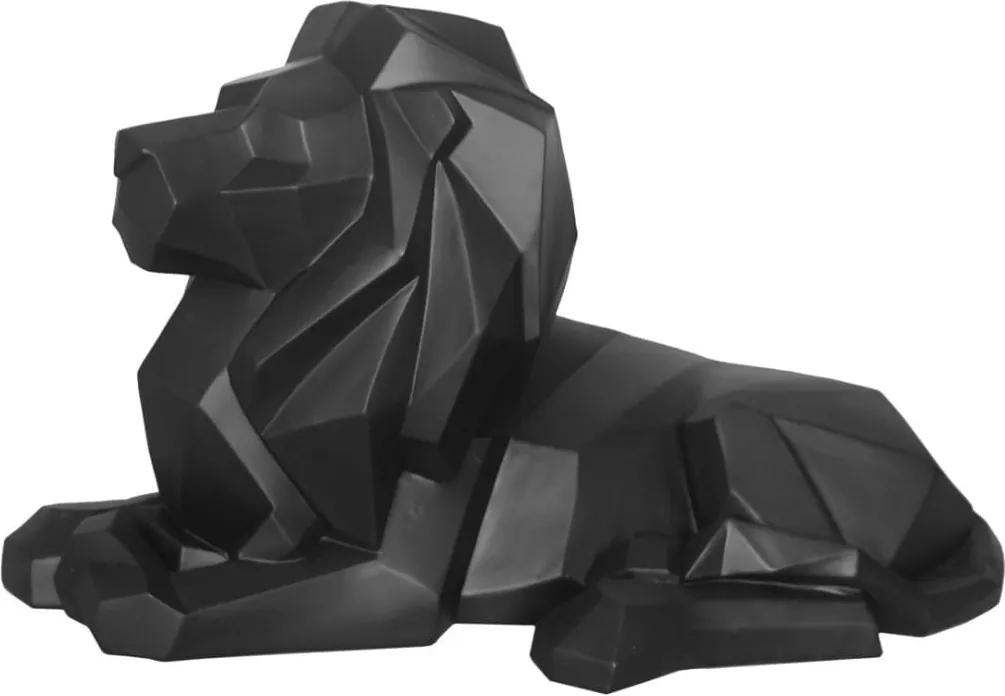 Sada 2 ks: Soška Origami Lion čierna 35,3 × 17,5 × 20,5 cm