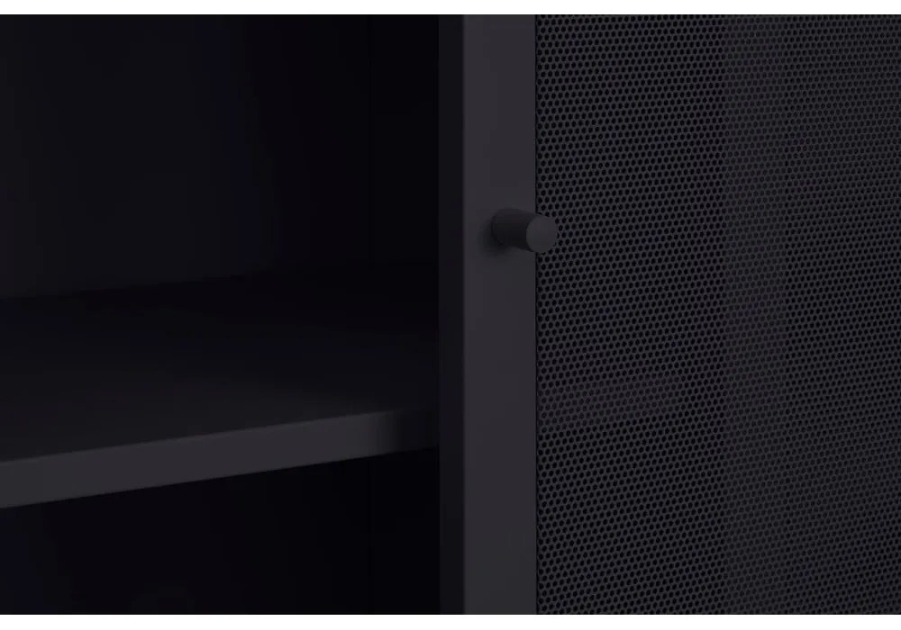 Čierna kovová skrinka s posuvnými dverami 90x180x40 cm Veep – Unique Furniture