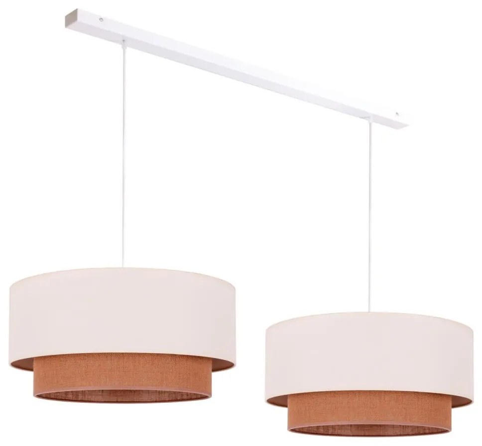 Duolla - Luster na lanku BOHO 2xE27/15W/230V béžová/hnedá