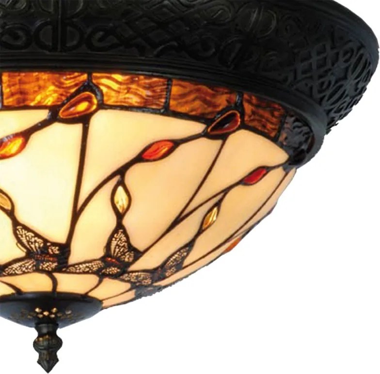 Stropné svetlo Tiffany Nature - Ø 38 * 19 cm 2x E14 / max 40W