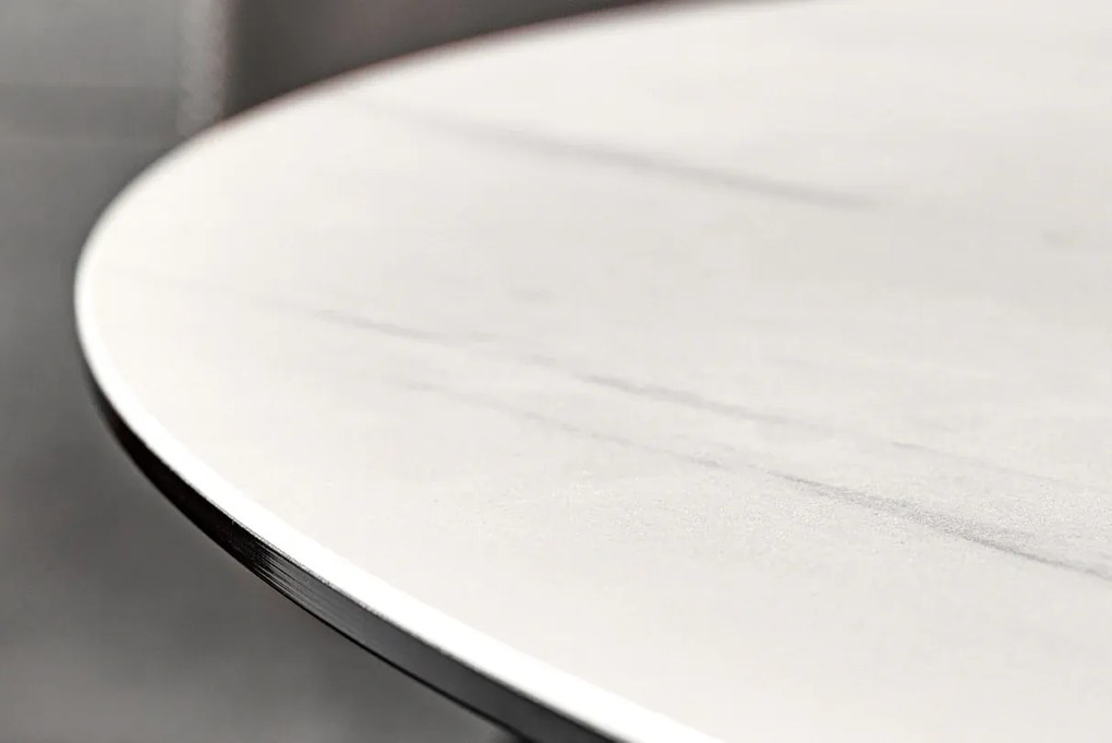 Jedálenský stôl SPIN – 150 cm, keramická doska, biely, s odnímateľnou platňou