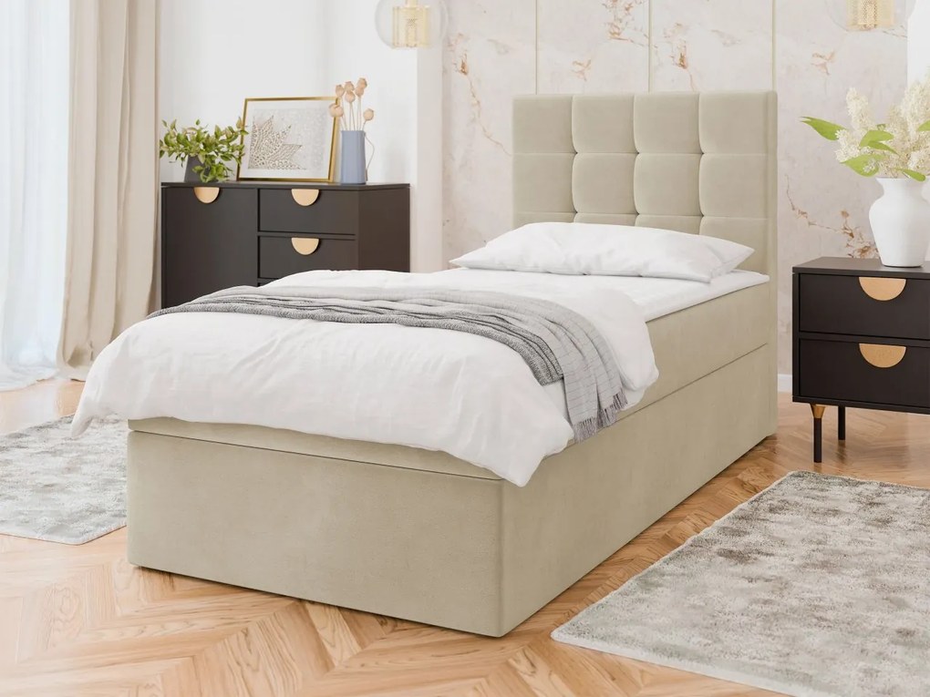 Kontinentálna jednolôžková posteľ Cinema Single, Dostupné poťahy: ekokoža Soft 017, Rozmer postele: 80x200