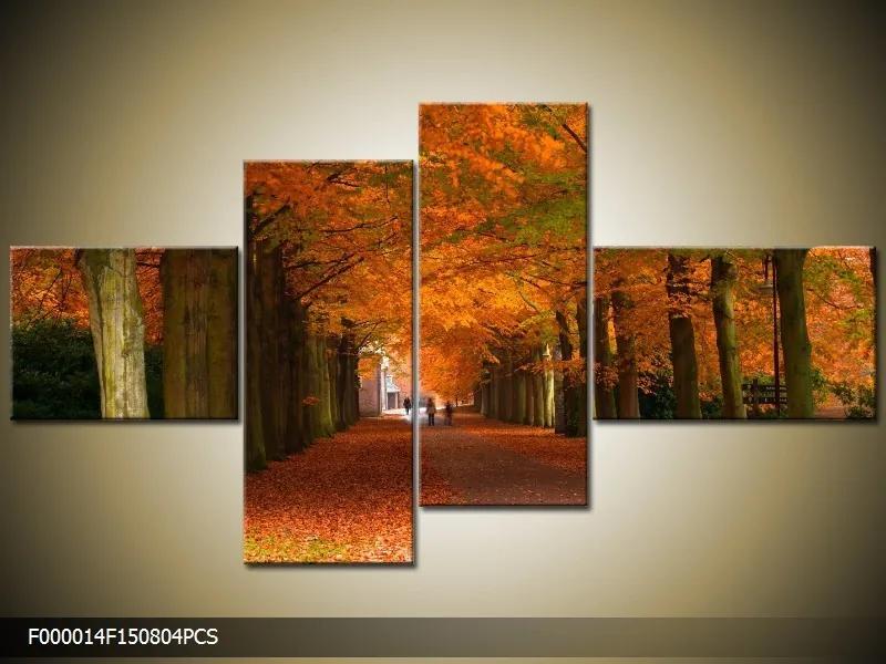 Obraz na plátne Jesenná alej, 4 dielne 150x80cm 94,68 €