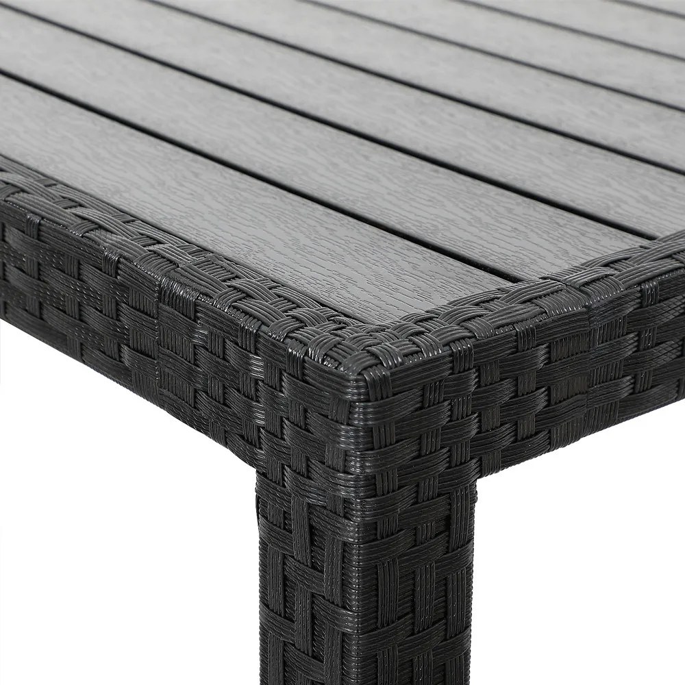 InternetovaZahrada - Berlin 1 + 6 - umelý ratan + WPC, čierny