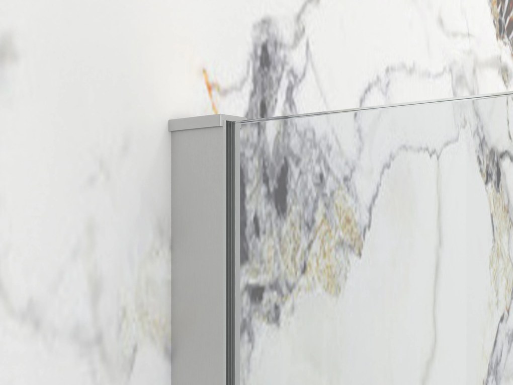 Erga Paris, sprchová zástena Walk-In 150x200 cm, 8mm číre sklo, brúsená oceľ, ERG-V02-PARIS-150x200-CL-BS